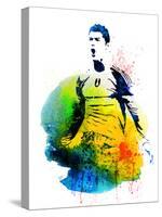 Cristiano Ronaldo Watercolor-Jack Hunter-Stretched Canvas