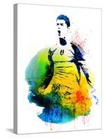 Cristiano Ronaldo Watercolor-Jack Hunter-Stretched Canvas