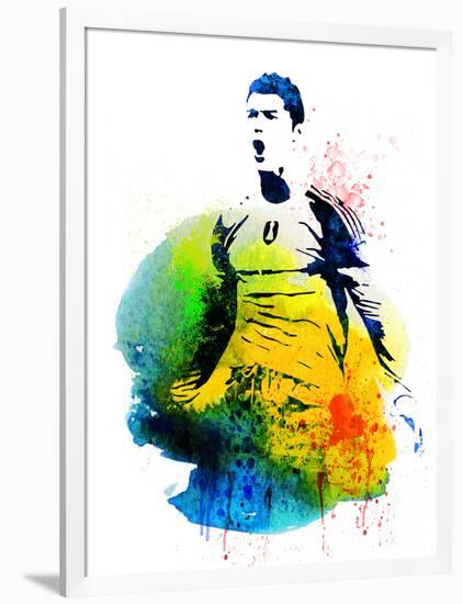 Cristiano Ronaldo Watercolor-Jack Hunter-Framed Art Print