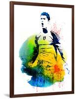 Cristiano Ronaldo Watercolor-Jack Hunter-Framed Art Print