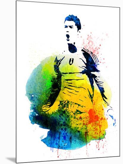 Cristiano Ronaldo Watercolor-Jack Hunter-Mounted Art Print