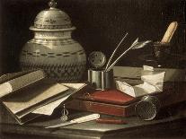 Still Life with Writing Implements, Late 17th or Early 18th Century-Cristoforo Monari-Framed Stretched Canvas