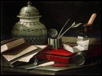 Still Life with Writing Implements, Late 17th or Early 18th Century-Cristoforo Monari-Stretched Canvas