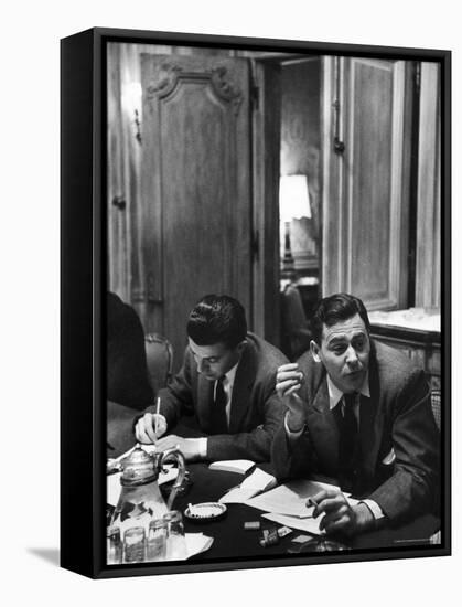 Critic James Agee Attending Life's Round Table Discussion on the Movies-Cornell Capa-Framed Stretched Canvas