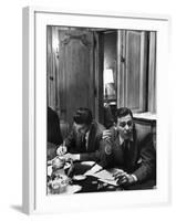 Critic James Agee Attending Life's Round Table Discussion on the Movies-Cornell Capa-Framed Premium Photographic Print