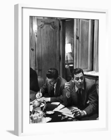 Critic James Agee Attending Life's Round Table Discussion on the Movies-Cornell Capa-Framed Premium Photographic Print