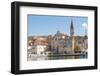 Croatia, Brac, Milna. Church of our Lady of the Annunciation 18th century dominates waterfront.-Trish Drury-Framed Photographic Print