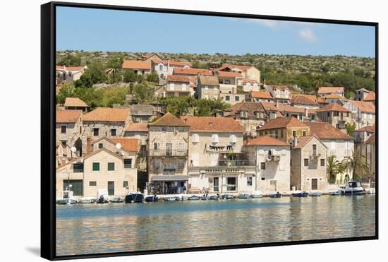Croatia, Brac, Milna. Picturesque uncrowded waterfront.-Trish Drury-Framed Stretched Canvas