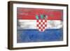 Croatia Country Flag - Barnwood Painting-Lantern Press-Framed Art Print