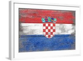 Croatia Country Flag - Barnwood Painting-Lantern Press-Framed Art Print