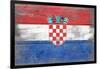 Croatia Country Flag - Barnwood Painting-Lantern Press-Framed Art Print