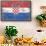 Croatia Country Flag - Barnwood Painting-Lantern Press-Framed Stretched Canvas displayed on a wall