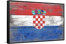 Croatia Country Flag - Barnwood Painting-Lantern Press-Framed Stretched Canvas