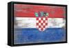 Croatia Country Flag - Barnwood Painting-Lantern Press-Framed Stretched Canvas