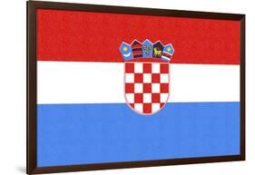 Croatia Country Flag - Letterpress-Lantern Press-Framed Art Print