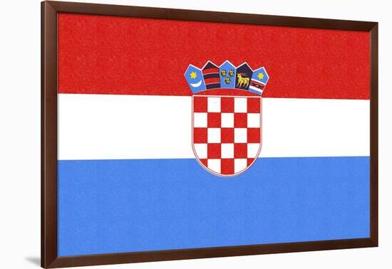 Croatia Country Flag - Letterpress-Lantern Press-Framed Art Print