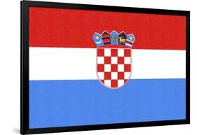 Croatia Country Flag - Letterpress-Lantern Press-Framed Art Print