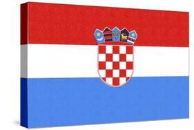 Croatia Country Flag - Letterpress-Lantern Press-Stretched Canvas