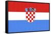 Croatia Country Flag - Letterpress-Lantern Press-Framed Stretched Canvas