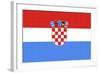 Croatia Country Flag - Letterpress-Lantern Press-Framed Art Print