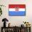 Croatia Country Flag - Letterpress-Lantern Press-Framed Stretched Canvas displayed on a wall