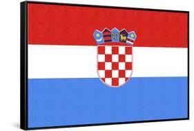 Croatia Country Flag - Letterpress-Lantern Press-Framed Stretched Canvas