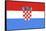 Croatia Country Flag - Letterpress-Lantern Press-Framed Stretched Canvas