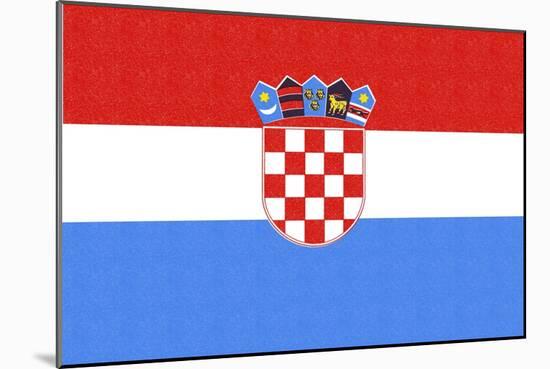 Croatia Country Flag - Letterpress-Lantern Press-Mounted Art Print