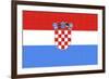 Croatia Country Flag - Letterpress-Lantern Press-Framed Art Print