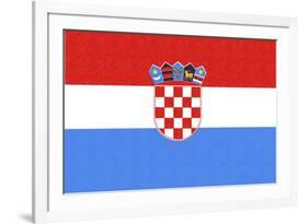 Croatia Country Flag - Letterpress-Lantern Press-Framed Premium Giclee Print