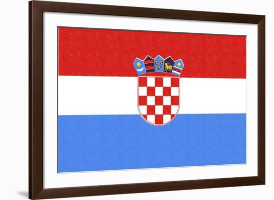 Croatia Country Flag - Letterpress-Lantern Press-Framed Premium Giclee Print