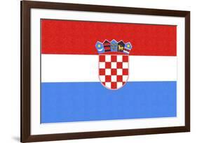 Croatia Country Flag - Letterpress-Lantern Press-Framed Premium Giclee Print