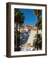 Croatia, Dalmatia, Dubrovnik, Old Town (Stari Grad), Old Harbour-Alan Copson-Framed Photographic Print