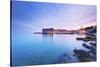 Croatia, Dalmatia, Dubrovnik, Old town, Sunset over the city walls and harbour-Jordan Banks-Stretched Canvas