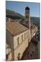 Croatia, Dalmatia, Dubrovnik, Stradun and Bell Tower of Franciscan Monastery-null-Mounted Giclee Print