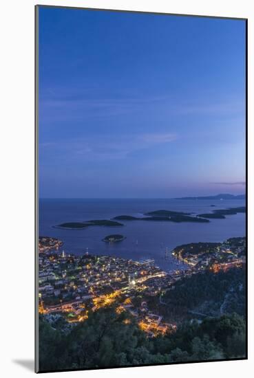 Croatia, Dalmatia, Hvar, Looking Down on Hvar Town and Harbor-Rob Tilley-Mounted Photographic Print