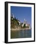 Croatia, Dalmatia, Rab Island, Rab City, Old Town, Cityscape, Beach, Swimmers-Thonig-Framed Photographic Print