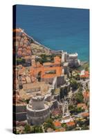 Croatia, Dubrovnik, a historic walled city and UNESCO World Heritage Site and the Adriatic Sea.-Merrill Images-Stretched Canvas