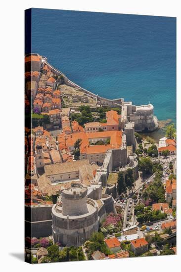 Croatia, Dubrovnik, a historic walled city and UNESCO World Heritage Site and the Adriatic Sea.-Merrill Images-Stretched Canvas