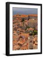 Croatia, Dubrovnik, a historic walled city and UNESCO World Heritage Site, red tile roofs-Merrill Images-Framed Photographic Print