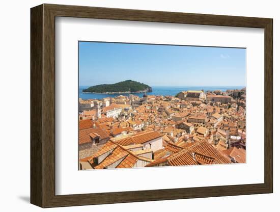 Croatia, Dubrovnik. Dense walled city, Adriatic, Lokrum Island.-Trish Drury-Framed Photographic Print