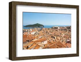 Croatia, Dubrovnik. Dense walled city, Adriatic, Lokrum Island.-Trish Drury-Framed Photographic Print