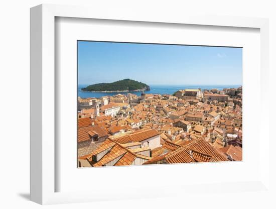 Croatia, Dubrovnik. Dense walled city, Adriatic, Lokrum Island.-Trish Drury-Framed Photographic Print