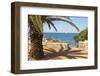 Croatia, Dubrovnik. Lokrum Island. Sailboat passes in calm Adriatic Sea.-Trish Drury-Framed Photographic Print