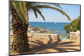 Croatia, Dubrovnik. Lokrum Island. Sailboat passes in calm Adriatic Sea.-Trish Drury-Mounted Photographic Print