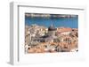 Croatia, Dubrovnik. Old City Cathedral, red tile roofs and Adriatic.-Trish Drury-Framed Photographic Print