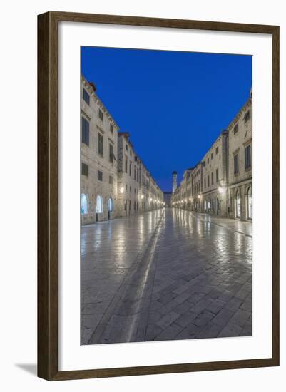 Croatia, Dubrovnik, Stradun at Dawn-Rob Tilley-Framed Photographic Print