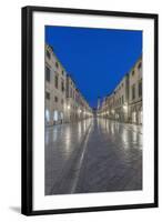 Croatia, Dubrovnik, Stradun at Dawn-Rob Tilley-Framed Photographic Print