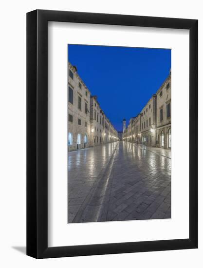 Croatia, Dubrovnik, Stradun at Dawn-Rob Tilley-Framed Photographic Print