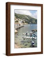 Croatia, Dubrovnik. View of marina and coastline from old city wall.-Trish Drury-Framed Photographic Print